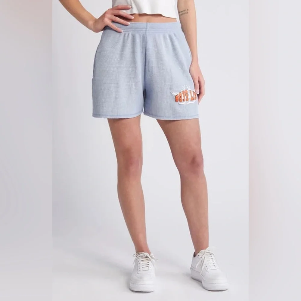 SOLD NWT BOYS LIE Fool Me Once Francis Waffle Knit Shorts Blue Sz M - Picture 12 of 12